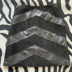 Vintage leather chevron skirt